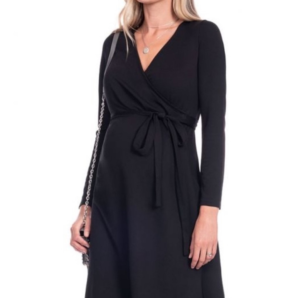 Seraphine Black Wrap Maternity Dress